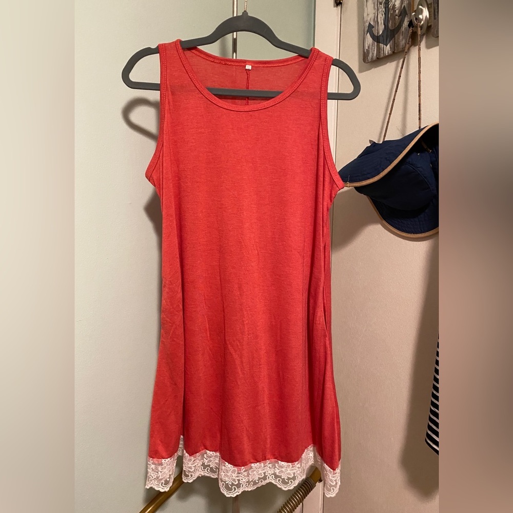 Coral summer dress. Size L​